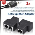 2* RJ45 Y Netzwerk Lan Verteiler Adapter 1zu2 Splitter Cat6A Ethernet Kabel DE