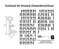 Zimmertürschlüssel Buntbartschlüssel BB Bart Schlüssel Universal Bad WC [#1505]