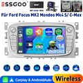 64G Android 14 GPS Nav Autoradio für Ford Focus II Mk2 Mondeo C-MAX S-MAX Galaxy