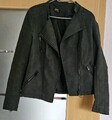 Lederjacke/Bikerjacke für Damen  in Lederoptik (anthrazit) - Gr. 38