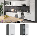 Küchenschrank Hängeschrank Küchenzeile 40 cm R-Line Weiß Hochglanz Vicco