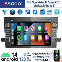 8Core 128G Android 14 Autoradio Navi Carplay Für Opel Astra H Corsa C D Zafira B