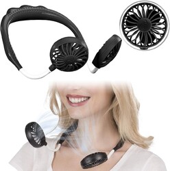 NEU Akku Doppelventilator Halsventilator für Kühlung Sommer Hitze Urlaub Outdoor