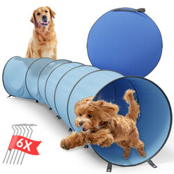 PopUp Hunde Agility Tunnel Tragetasche Heringe Hundetunnel Spieltunnel 200x48cm