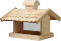 Dobar Vogelhaus mit Futter-Silo mit Holz Dachschindeln Futterhaus Futterstation