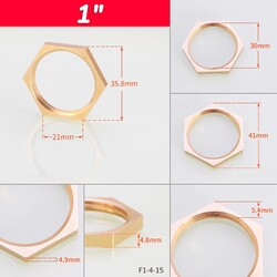 Rohrmutter Kontermutter Gegenmutter Messing Mutter 1/8" 1/4" 3/8 1/2" 3/4" 1"