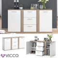 Sideboard Highboard Kommode Anrichte Schrank 2 Türen Novelli Weiß Sonoma Vicco