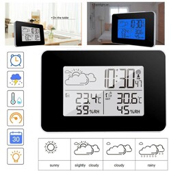 Funkuhr Digital Wetterstation Funkwecker Thermometer Hygrometer mit Außensensor