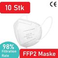 10x FFP2 Maske Weiß Mundschutz Atemschutz 5-lagig zertifiziert CE