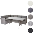 Poly-Rattan-Garnitur HWC-A29, Sitzgruppe Lounge-Esstisch-Set Gartengarnitur