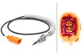 Sensor Abgastemperatur HELLA 6PT 014 494-051 für SKODA GOLF A3 ALTEA TIGUAN SEAT