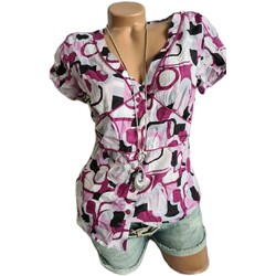 Zero Shirt Tunika Bluse Kurzarm Gr. 34 38 lila gemustert NEU (8 354) Damen