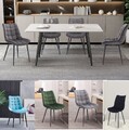 Set 2/4/6 Moderne Samt Küche Esszimmer Stühle Wohnzimmer Weich Gepolsterter Sitz Metall Beine