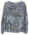 Basler Damen Bluse Tunika Shirt Oberteil Hemd blau Langarm Leicht Sommer