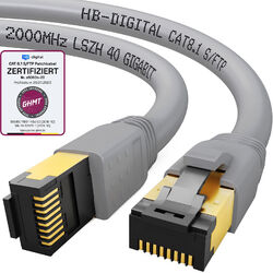 Cat8 CAT 8.1 Patchkabel Netzwerkkabel Kabel S/FTP Halogenfrei LSZH RJ45 LAN PIMF👉 Ø 7,5mm🔴50µ vergoldeter🔴40Gbit🔵Kupfer🔵2000 MHz