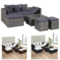 4-tlg. Garten-Lounge-Set mit Auflagen Poly Rattan Loungemöbel & Sitzgruppen Set