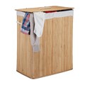 Wäschekorb bambus Faltbare Wäschebox Wäschetonne aus Holz 2 Fächer 95 l leicht