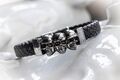 Steampunk Armband +Totenkopf  / Lederarmband Herren Schwarz mit Skull Edelstahl