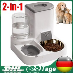 Automatischer Futterautomat Futterspender Katze & Hunde 2 in 1 Wasserspender