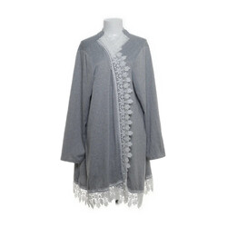 Shein Curve, Strickjacke, Damen, Größe: 4XL, Grau/Weiß, Polyester #WJB