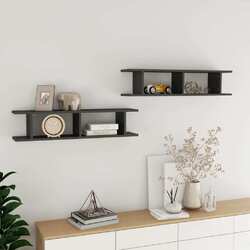 2er set Hängeregal Wandregal 2 Ablagen Wandboard Bücher Küchenregal Deko Board