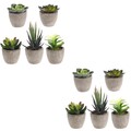  2 Count Simulierte Grüne Pflanzen Künstliche Sukkulentenpflanzen