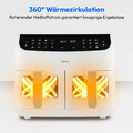 XXL Heißluftfritteuse 8,7L 2600W Doppelkammer Dual Cook Sync-Finish 10 Programme