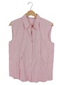 PETER HAHN Damen Hemdbluse Gr. 40 Pink Weiß gestreift ärmellos Bluse
