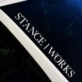 Frontscheibenaufkleber Stance Works Weiß Glanz Sticker Tuning Auto Decal FS42