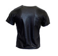 Neu Herren T-Shirt echt schwarz Lammfell stilvoll weich schmale Passform