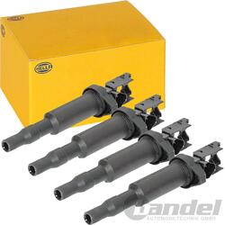 4x HELLA ZÜNDSPULE 3 POLIG passend für CITROEN BERLINGO C3-5 DS3-5 BMW 1er-7er