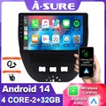DAB Carplay 10'' Autoradio Android 14 Für Peugeot 107 Citroen C1 Toyota Aygo GPS