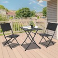 3 tlg. Polyrattan Bistroset Balkonset Garten Garnitur Balkonmöbel Sitzgruppe Neu