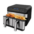 9L Heißluftfritteuse 2x4.5L Fritteusen Digital Küchenofen Frittierkocher XXL
