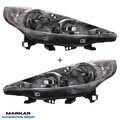 SCHEINWERFER SET LINKS RECHTS ELEKTRISCH FÜR PEUGEOT 207 CC 06-09 H1 H7 + MOTOR