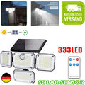 333 LED Solarleuchte mit Bewegungsmelder Solarlampe Außenlicht Gartenstrahler