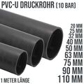 PVC-U PVC Klebe Fittings Rohr Druckrohr PN 10 bar 20 - 110 mm - 1 Meter