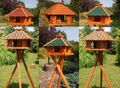 Vogelhaus Futterhaus Futterhäuschen Vogelvilla, Solar und Ständer wählbar V20