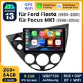 64GB Android14 Autoradio Für Ford Focus 95-2001 Carplay GPS Navi SWC BT WIFI DAB