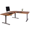 B-Ware Eck-Schreibtisch MCW-D40, Computertisch, elektrisch braun Struktur, grau