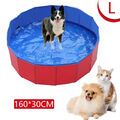 Faltbarer Hundepool Hundebad Doggy Pool Hundebecken Swimmingpool Ø160 x 30cm