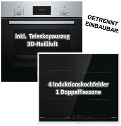 HERDSET Bosch Einbau-Backofen mit Gorenje Induktionskochfeld autark 60 cm EEK A