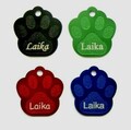 Tiermarke Hundemarken Hundemarke Pfote mit Gravur beidseitig Alu Hundemarke
