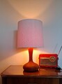 Große alte DOMUS Tischlampe Leuchte Danish Design Teak Vintage 70er