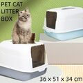 XXL Extra hohe Katzentoilette offene Katzenklo Katzen WC mit Deckel Schaufel DE