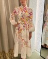 🌸 Boho Kleid Maxi Blumen Volants Gürtel M inspiriert Zimmermann Stil 🌸
