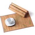 Tischsets Bambus, 6er Set, abwaschbar, rutschfest, hitzebeständig, Holz, 45x3...