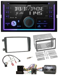 JVC Lenkrad USB 2DIN DAB Bluetooth CD Autoradio für Mercedes C W203 00-04 Kit Le