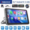 Android 14 64G Carplay Autoradio 1 DIN KAM GPS NAVI WIFI 360° Drehbar Bildschirm