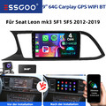 2+64G Android14 DAB+ Für Seat Leon 5F1 5F5 2012-2020 Autoradio GPS Bluetooth RDS
